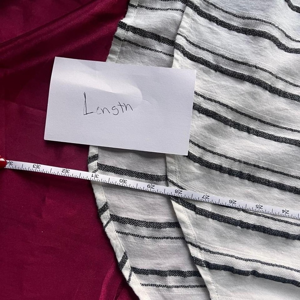 Lucky Brand Womens White Black Striped Henley Tunic Blouse 2XL XXL Lagenlook - Picture 7 of 7